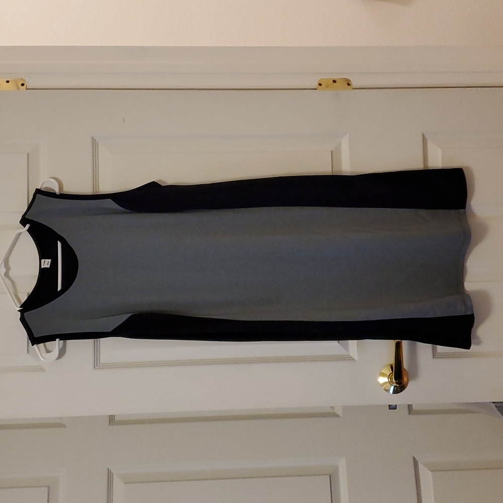 Gray and black color block dress